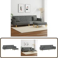 Schlafsofa 2-Sitzer mit Kissen und Fußhocker Dunkelgrau Stoff - Sofas - Schlafsofa - Wohnraumgestaltung - Gästezimmer - Gemütlich Schlafsofa 2-Sitzer mit Kissen und Fußhocker Dunkelgrau Stoff - Sofas - Schlafsofa - Wohnraumgestaltung - Gästezimmer - Gemütlich von VIDAXL