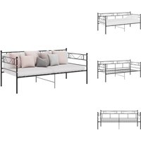 Schlafsofa Bettgestell Schwarz Metall 90x200 cm - Schlafcouch - Bettgestell - Gästebett - Doppelbett - Platzsparend Schlafsofa Bettgestell Schwarz Metall 90x200 cm - Schlafcouch - Bettgestell - Gästebett - Doppelbett - Platzsparend von VIDAXL
