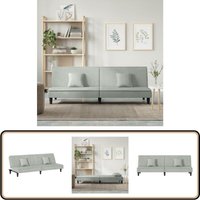 Vidaxl - Schlafsofa Hellgrau Samt - Samtsofa - Schlafsofa - Wohnlandschaft - Gästebett - Sofa Bett Vidaxl - Schlafsofa Hellgrau Samt - Samtsofa - Schlafsofa - Wohnlandschaft - Gästebett - Sofa Bett von VIDAXL