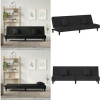 Vidaxl - Schlafsofa Schwarz Samt - Samtsofa - Schlafsofa - Gästebett - Wohnzimmersofa - Sofa Bett - Home & Living Vidaxl - Schlafsofa Schwarz Samt - Samtsofa - Schlafsofa - Gästebett - Wohnzimmersofa - Sofa Bett - Home & Living von VIDAXL