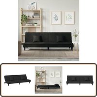 Schlafsofa Schwarz Samt - Samtsofa - Schlafsofa - Gästebett - Wohnzimmersofa - Sofa Bett von VIDAXL