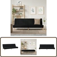 Schlafsofa Schwarz Stoff - Schlafsofa - Gästebett - Sofa Bett - Wohnraum Möbel - Polstersitzmöbel Schlafsofa Schwarz Stoff - Schlafsofa - Gästebett - Sofa Bett - Wohnraum Möbel - Polstersitzmöbel von VIDAXL