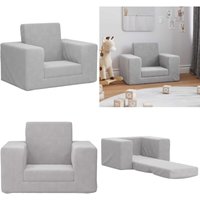 Schlafsofa für Kinder Hellgrau Weicher Plüsch - Vidaxl Schlafsofa für Kinder Hellgrau Weicher Plüsch - Vidaxl von VIDAXL