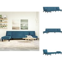 Schlafsofa in L-Form Blau 255x140x70 cm Samt - Samtsofa - Schlafsofa - Wohnlandschaft - Ecksofa - Gästebett Schlafsofa in L-Form Blau 255x140x70 cm Samt - Samtsofa - Schlafsofa - Wohnlandschaft - Ecksofa - Gästebett von VIDAXL