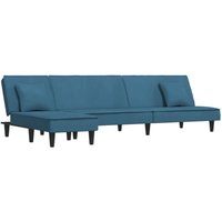 Schlafsofa in L-Form Blau 255x140x70 cm Samt Vidaxl Schlafsofa in L-Form Blau 255x140x70 cm Samt Vidaxl von VIDAXL