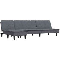 Schlafsofa in L-Form Dunkelgrau 255x140x70 cm Samt vidaXL Schlafsofa in L-Form Dunkelgrau 255x140x70 cm Samt vidaXL von VIDAXL