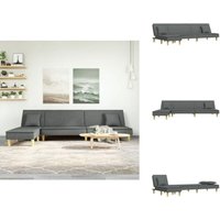 Schlafsofa in L-Form Dunkelgrau 255x140x70 cm Stoff - L-förmiges Schlafsofa - Schlafsofa Grau - Wohnlandschaft - Couch - Gästebett Schlafsofa in L-Form Dunkelgrau 255x140x70 cm Stoff - L-förmiges Schlafsofa - Schlafsofa Grau - Wohnlandschaft - Couch - Gästebett von VIDAXL