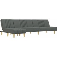 Schlafsofa in L-Form Dunkelgrau 255x140x70 cm Stoff vidaXL von VIDAXL