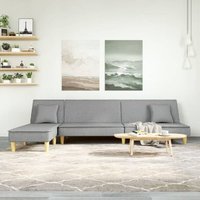 Schlafsofa,Wohnzimmersofa in L-Form Hellgrau 255x140x70 cm Stoff Vidaxl Schlafsofa,Wohnzimmersofa in L-Form Hellgrau 255x140x70 cm Stoff Vidaxl von VIDAXL