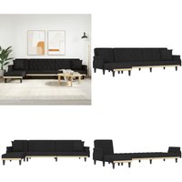 Schlafsofa in L-Form Schwarz 271x140x70 cm Samt - Samtsofa - Schlafsofa - Wohnlandschaft - Ecksofa - Gästebett - Home & Living von VIDAXL
