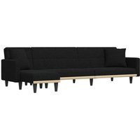Schlafsofa in L-Form Schwarz 275x140x70 cm Stoff Vidaxl von VIDAXL