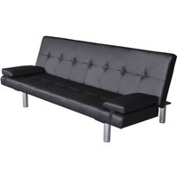 Schlafsofa mit 2 Kissen Kunstleder Ausziehbar Schwarz Vidaxl Schlafsofa mit 2 Kissen Kunstleder Ausziehbar Schwarz Vidaxl von VIDAXL