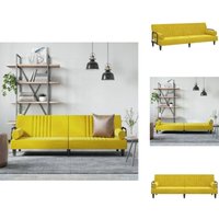 Schlafsofa mit Armlehnen Gelb Samt - Samtsofa - Schlafsofa - Sofa Mit Bettfunktion - Gästebett - Wohnraumgestaltung Schlafsofa mit Armlehnen Gelb Samt - Samtsofa - Schlafsofa - Sofa Mit Bettfunktion - Gästebett - Wohnraumgestaltung von VIDAXL