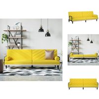 Vidaxl - Schlafsofa mit Armlehnen Hellgelb Stoff - Schlafsofa - Sofa Bett - Gästebett - Wohnraum Möbel - Polstersofa Vidaxl - Schlafsofa mit Armlehnen Hellgelb Stoff - Schlafsofa - Sofa Bett - Gästebett - Wohnraum Möbel - Polstersofa von VIDAXL