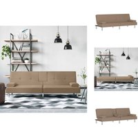Schlafsofa mit Getränkehaltern Cappuccino Kunstleder - Schlafsofa - Sofa - Gästebett - Wohnzimmersofa - Couch Schlafsofa mit Getränkehaltern Cappuccino Kunstleder - Schlafsofa - Sofa - Gästebett - Wohnzimmersofa - Couch von VIDAXL
