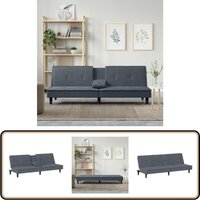 Schlafsofa mit Getränkehaltern Dunkelgrau Samt - Sofa - Schlafsofa - Gästebett - Wohnzimmersofa - Samtsofa Schlafsofa mit Getränkehaltern Dunkelgrau Samt - Sofa - Schlafsofa - Gästebett - Wohnzimmersofa - Samtsofa von VIDAXL