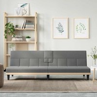 Schlafsofa mit Getränkehaltern Dunkelgrau Stoff - Vidaxl von VIDAXL