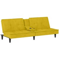 Schlafsofa mit Getränkehaltern Gelb Samt Vidaxl von VIDAXL