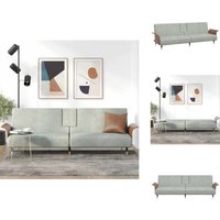 Schlafsofa mit Getränkehaltern Hellgrau Samt - Schlafsofa - Sofa - Gästebett - Samtsofa - Wohnzimmersofa Schlafsofa mit Getränkehaltern Hellgrau Samt - Schlafsofa - Sofa - Gästebett - Samtsofa - Wohnzimmersofa von VIDAXL