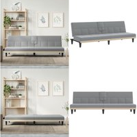 Schlafsofa mit Getränkehaltern Hellgrau Stoff - Schlafsofa - Sofa - Gästebett - Wohnraum - Polstersitzmöbel - Home & Living von VIDAXL