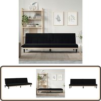 Schlafsofa mit Getränkehaltern Schwarz Stoff - Schlafsofa - Sofa - Gästebett - Wohnzimmersofa - Polstersofa von VIDAXL