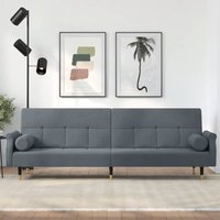 Vidaxl - Schlafsofa mit Kissen Dunkelgrau Samt von VIDAXL