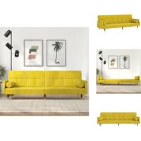 Schlafsofa mit Kissen Gelb Samt - Sofa - Schlafsofa - Gästebett - Wohnraumgestaltung - Gemütlich Schlafsofa mit Kissen Gelb Samt - Sofa - Schlafsofa - Gästebett - Wohnraumgestaltung - Gemütlich von VIDAXL
