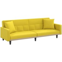 Schlafsofa mit Kissen Hellgelb Stoff Vidaxl Schlafsofa mit Kissen Hellgelb Stoff Vidaxl von VIDAXL