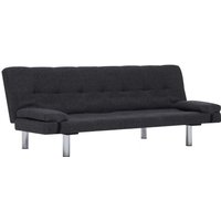 Schlafsofa mit zwei Kissen Dunkelgrau Polyester vidaXL Schlafsofa mit zwei Kissen Dunkelgrau Polyester vidaXL von VIDAXL