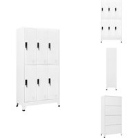 Vidaxl - Schließfachschrank Weiß 90x45x180 cm Stahl - Schliessfachschrank - Garderobe - Bürobedarf - Metallregal - Lagerraum von VIDAXL