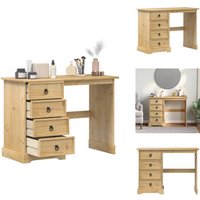 Schminktisch Corona 104x47x75 cm Massivholz Kiefer - Holz Schminktisch - Kiefernholzmöbel - Schreibtisch - Kommode - Korpusmöbel von VIDAXL