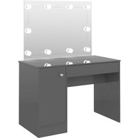 Vidaxl - Schminktisch LED-Beleuchtung 110x55x145 cm mdf Hochglanz-Grau Vidaxl - Schminktisch LED-Beleuchtung 110x55x145 cm mdf Hochglanz-Grau von VIDAXL
