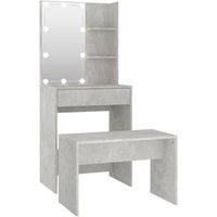 Schminktisch-Set mit led Betongrau Holzwerkstoff Vidaxl Schminktisch-Set mit led Betongrau Holzwerkstoff Vidaxl von VIDAXL
