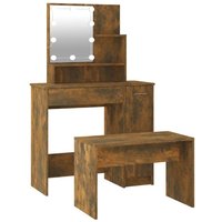 Schminktisch-Set mit led Räuchereiche Holzwerkstoff Vidaxl Schminktisch-Set mit led Räuchereiche Holzwerkstoff Vidaxl von VIDAXL