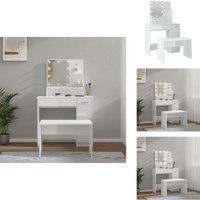 Vidaxl - Schminktisch-Set mit led Hochglanz-Weiß Holzwerkstoff - Schminktisch - Kosmetiktisch - Schreibtisch - Makeup Tisch - led Beleuchtung von VIDAXL