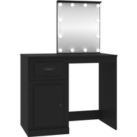 Schminktisch,Frisiertisch mit led Schwarz 90x50x132,5 cm Holzwerkstoff vidaXL von BONNEVIE