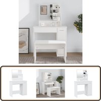 Schminktisch mit Spiegel Weiß 86,5x35x136 cm - Schminktisch - Kosmetikschrank - Badezimmermöbel - Spiegelkommode - Weiße Kommode von VIDAXL