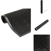 Schmutzfangmatte Rechteckig Getuftet 40x60 cm Schwarz - Schmutzfangmatte - Eingangsmatte - Türmatte - Treppenmatte - Küche von VIDAXL