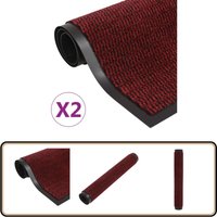 Schmutzfangmatten 2 Stk. Rechteckig Getuftet 120x180cm Rot - Schmutzfangmatte - Eingangsmatte - Türmatte - Teppich - Fussmatte von VIDAXL
