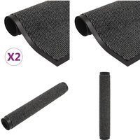 Schmutzfangmatten 2 Stk. Rechteckig Getuftet 40x60 cm Anthrazit - Schmutzfangmatte - Eingangsmatte - Türmatte - Treppenmatte - Anthrazit - Home & Schmutzfangmatten 2 Stk. Rechteckig Getuftet 40x60 cm Anthrazit - Schmutzfangmatte - Eingangsmatte - Türmatte - Treppenmatte - Anthrazit - Home & von VIDAXL