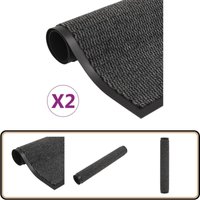 Schmutzfangmatten 2 Stk. Rechteckig Getuftet 40x60 cm Anthrazit - Schmutzfangmatte - Eingangsmatte - Türmatte - Treppenmatte - Anthrazit von VIDAXL