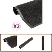 Schmutzfangmatten 2 Stk. Rechteckig Getuftet 40x60 cm Schwarz - Schmutzfänger - Eingangsmatte - Türmatte - Treppenmatte - Küche von VIDAXL