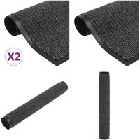 Schmutzfangmatten 2 Stk. Rechteckig Getuftet 60x90 cm Anthrazit - Schmutzfangmatte - Eingangsmatte - Türmatte - Treppenmatte - Anthrazit - Home & Schmutzfangmatten 2 Stk. Rechteckig Getuftet 60x90 cm Anthrazit - Schmutzfangmatte - Eingangsmatte - Türmatte - Treppenmatte - Anthrazit - Home & von VIDAXL