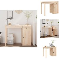 Schreibtisch 100x50x75 cm Massivholz Kiefer - Holz Schreibtisch - Massivholzschiebertisch - Kiefernschreibtisch - Home Office Schreibtisch von VIDAXL