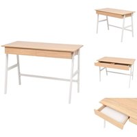 Schreibtisch 110x55x75 cm Eichenbraun und Weiß - Bürotisch - Schreibtisch - Eichenschreibtisch - Weißer Schreibtisch - Computertisch Schreibtisch 110x55x75 cm Eichenbraun und Weiß - Bürotisch - Schreibtisch - Eichenschreibtisch - Weißer Schreibtisch - Computertisch von VIDAXL