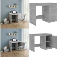 Schreibtisch Betongrau 100x50x76 cm Holzwerkstoff - Moderner Schreibtisch - Holzwerkstoff Schreibtisch - Bürotisch Grau - Schreibtisch Mit Schubladen von VIDAXL