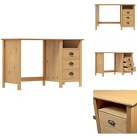 Schreibtisch Hill mit 3 Schubladen 120×50×74 cm Kiefernholz - Schreibtisch - Bürostuhl - Home Office - Arbeitsplatz - Kiefernholz von VIDAXL