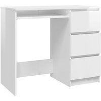 Schreibtisch Hochglanz-Weiß 90x45x76 cm Holzwerkstoff vidaXL527698 von BONNEVIE