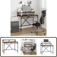 Schreibtisch Räuchereiche 100x50x90 cm Holzwerkstoff und Eisen - Industrielles Schreibtisch - Schreibtisch Braun - Holzstel Schreibtisch - Bürotisch Schreibtisch Räuchereiche 100x50x90 cm Holzwerkstoff und Eisen - Industrielles Schreibtisch - Schreibtisch Braun - Holzstel Schreibtisch - Bürotisch von VIDAXL
