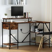 Schreibtisch Räuchereiche 120 x 79 x 86.5 cm Holzwerkstoff Vidaxl von VIDAXL